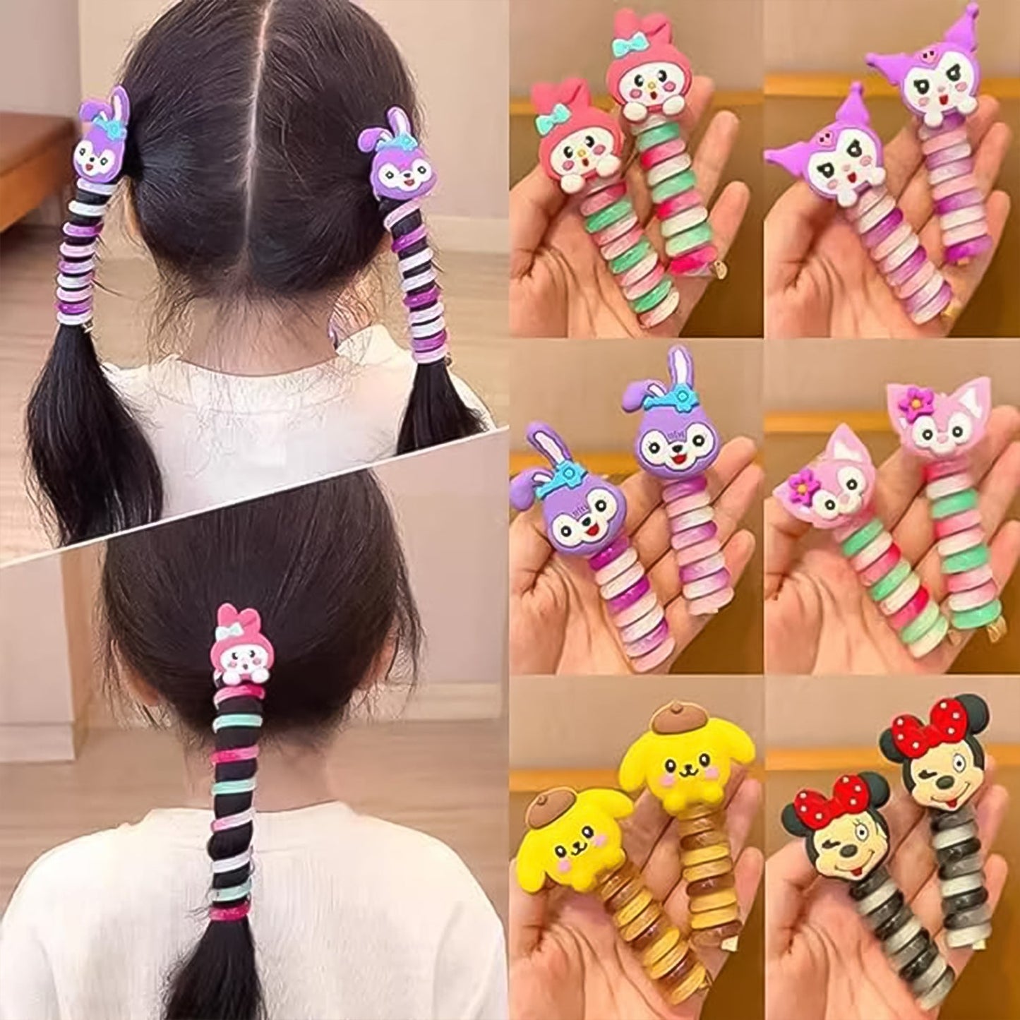 Colourful Telephone Wire Hairbands (1 pc / Mix Design), Hair accessories