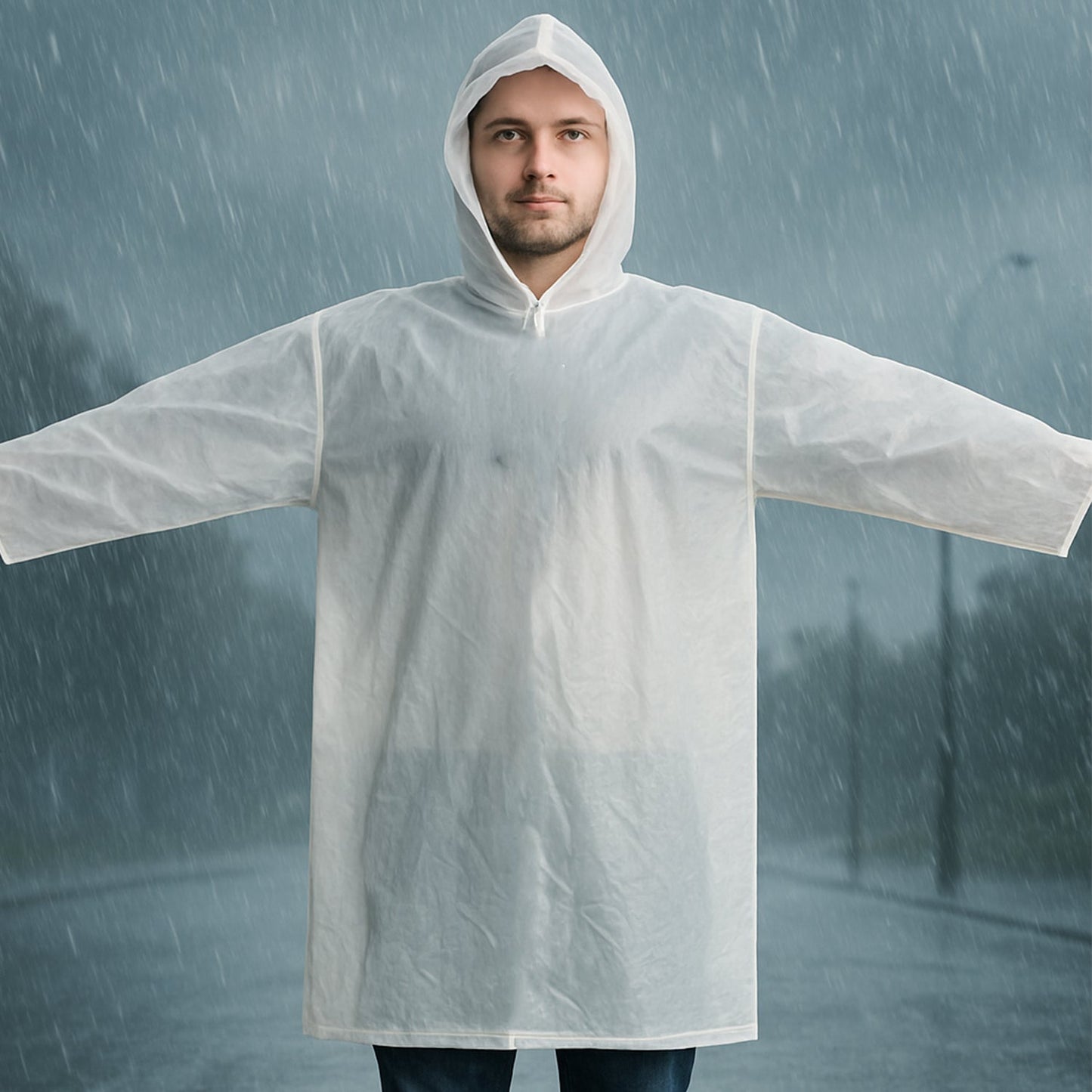 Raincoat Protect Body Arms Legs, Waterproof Reusable Rain Suit for Outdoor Accessory (1pc)