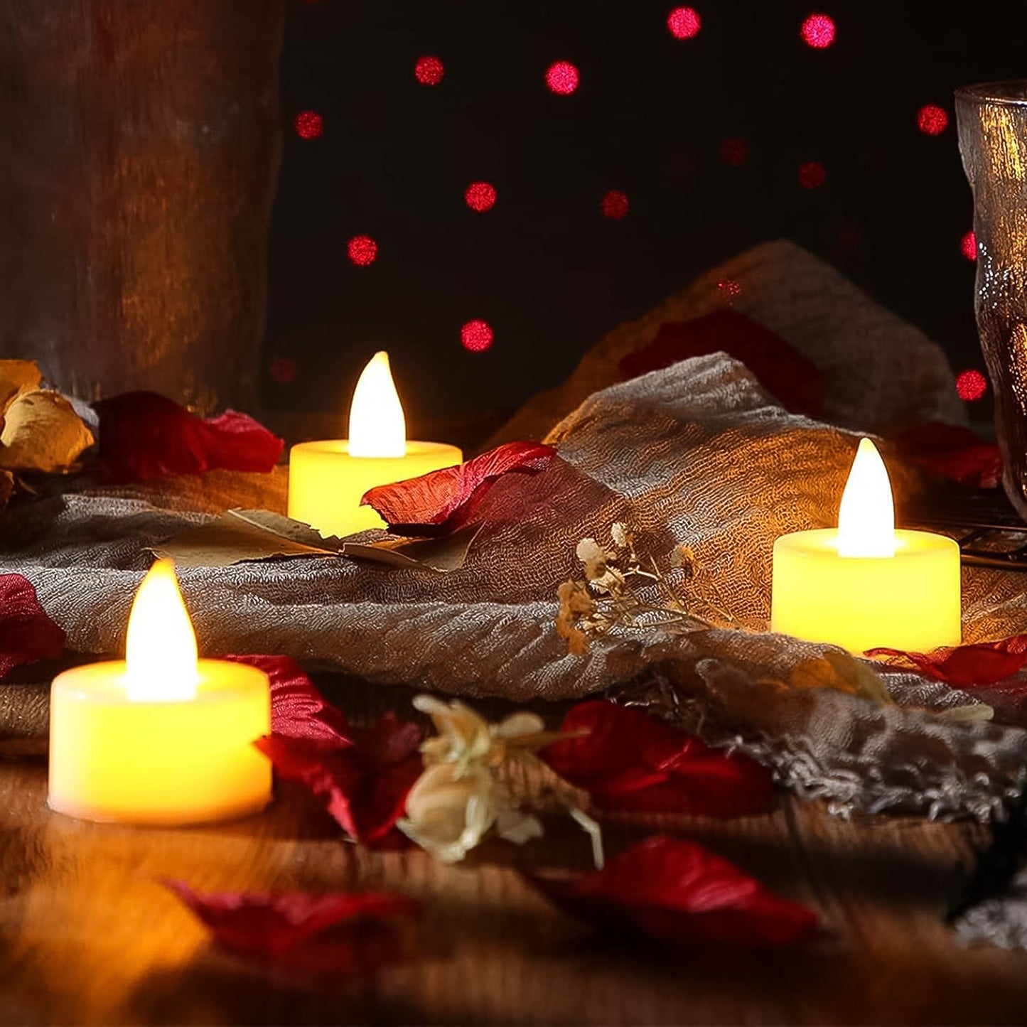 Flameless LED Tealight Candles (50 Pc)