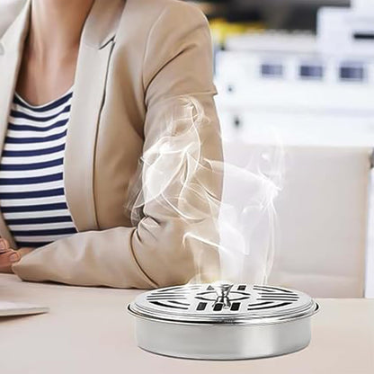 Decorative Mosquito Coil Holder Mosquito Coil Container, Incense Holder Safe Burning Coil Tray for Home Patio Pool Side Outdoor, Metal Tray