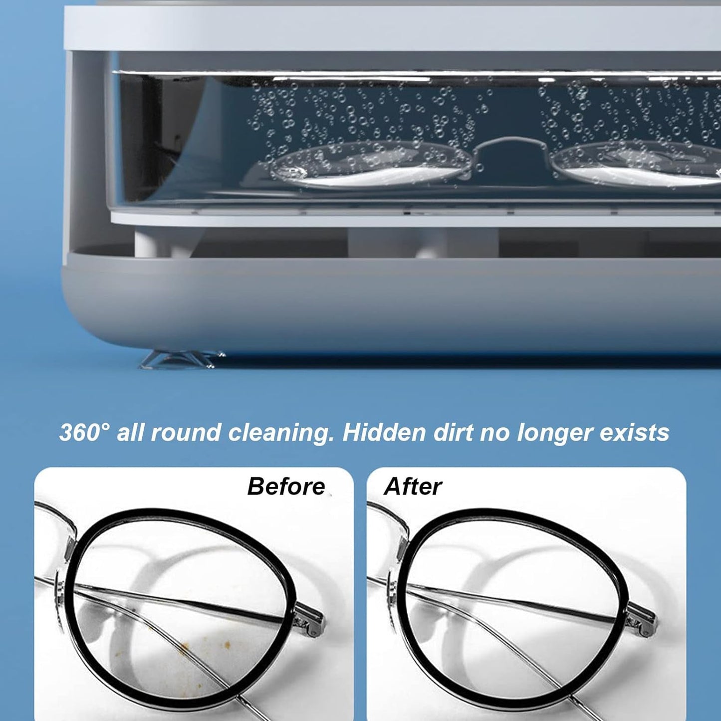 Ultrasonic Jewellery Cleaner – Portable High-Frequency Cleaning Machine (Battery Not Included)