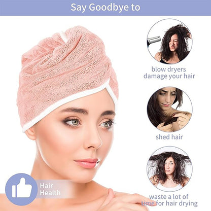 Hair Drying Magic Hair Cap Towel Wrap for Women Bath Towels (1 pc), Hair accessories