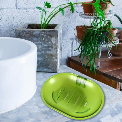 Plastic Soap Dish Holder for Bathroom Shower Wall Mounted Self Adhesive Soap Holder Saver Tray-Plastic Sponge Holder for Kitchen Storage Rack Soap Box, Bathroom ,Sabudani