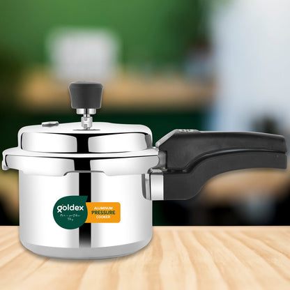 Aluminium Classic Goldex Pressure Cookers With Outer Lid (2 Litres / 5-Year warranty,  ISI Number :- 2347, BIS Number :- CM/L -7600164310