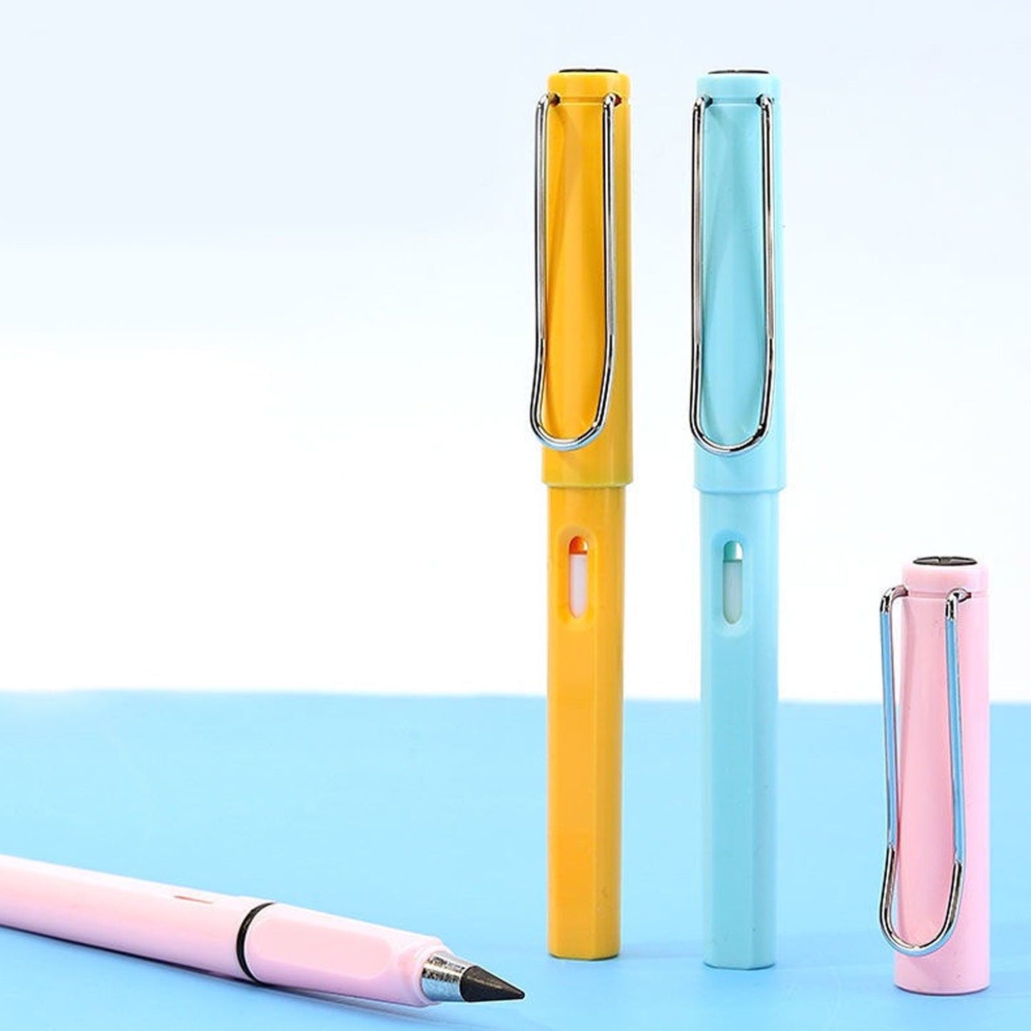 2-in-1 Everlasting Magic Pencil with Replaceable Eraser – Inkless, Reusable, Portable (1 Pc / Mix Color))