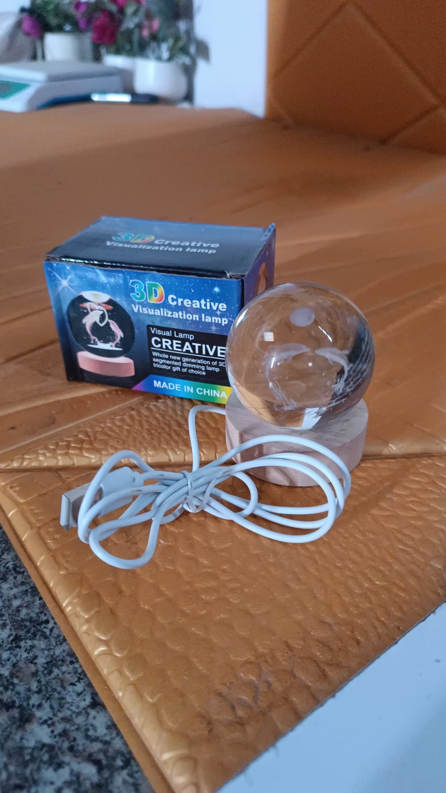 Fish 3D Crystal Ball lamps With Base (1 Pc)