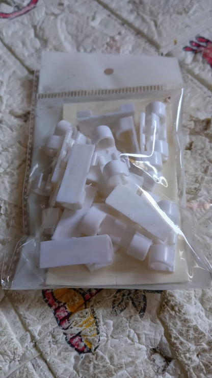 Plastic Cable Clips – Strong Adhesive Wire Organizer for Home, Office & Car (20 Pcs)