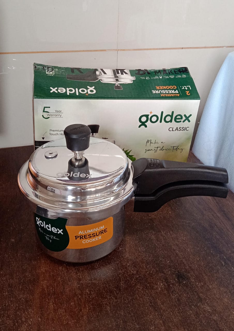 Aluminium Classic Goldex Pressure Cookers With Outer Lid (2 Litres / 5-Year warranty,  ISI Number :- 2347, BIS Number :- CM/L -7600164310
