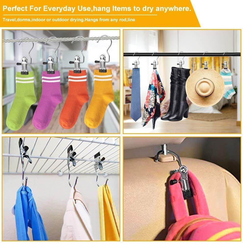 Laundry Hook Boot Hanging Hold Clips Pack of 10