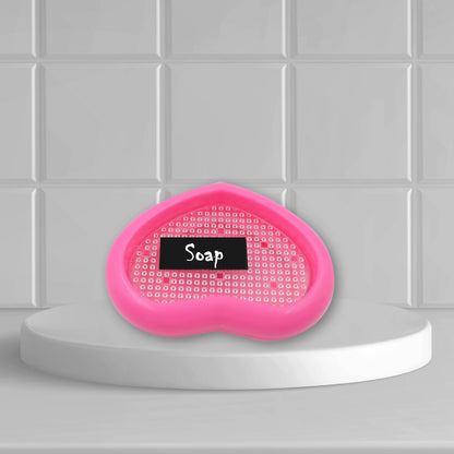 Bathroom Accessories Plastic Soap Case / Soap Dish / Soap Stand, Plastic Soap Case Soap Holder Soap Dish For Bathroom Kitchen Sink ,Sabudani (Oval / Heart Shape Soap case / 1 pc )